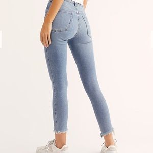 FREE PEOPLE Raw Hem High Rise Jeggings